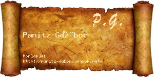 Panitz Gábor névjegykártya